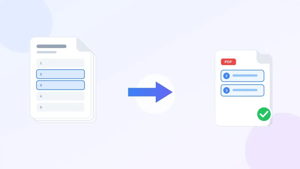 Splitting a PDF by extracting selected pages into a new document